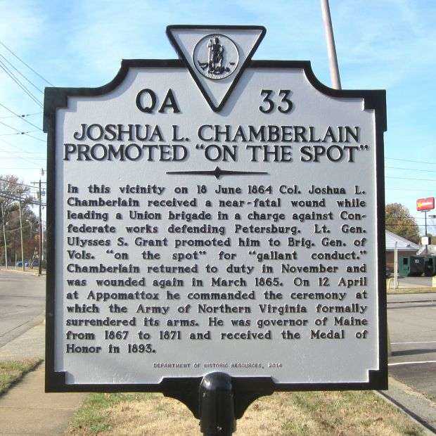 JOSHUA L. CHAMBERLAIN PROMOTED “ON THE SPOT” MEMORIAL MARKER