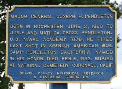 MAJOR GENERAL JOSEPH H. PENDLETON MEMORIAL MARKER