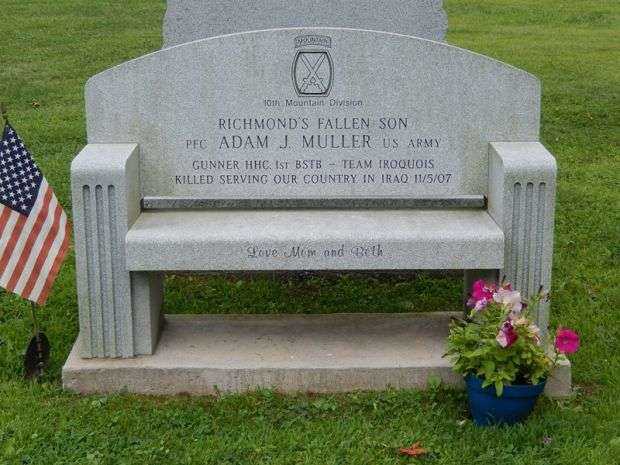 PFC ADAM J. MULLER WAR MEMORIAL BENCH