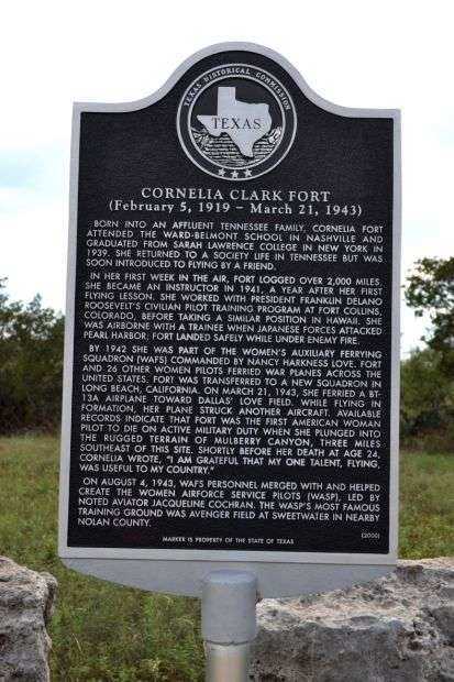 CORNELIA CLARK FORT WAR MEMORIAL PLAQUE