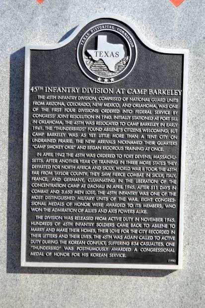 45TH INFANTRY DIVISION AT CAMP BARKELEY MEMORIAL
