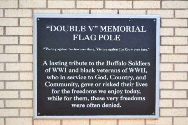 “DOUBLE V” MEMORIAL FLAGPOLE PLAQUE