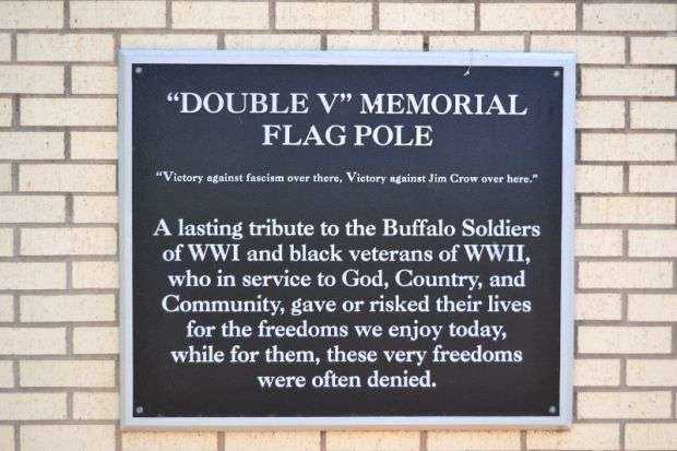 “DOUBLE V” MEMORIAL FLAGPOLE PLAQUE