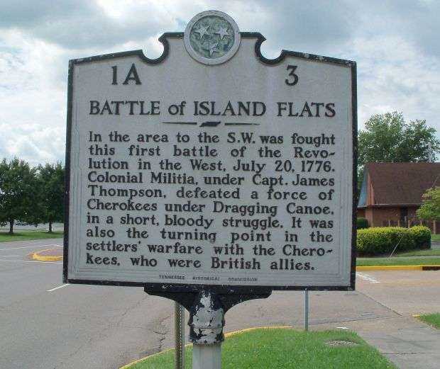 BATTLE OF ISLAND FLATS WAR MEMORIAL MARKER