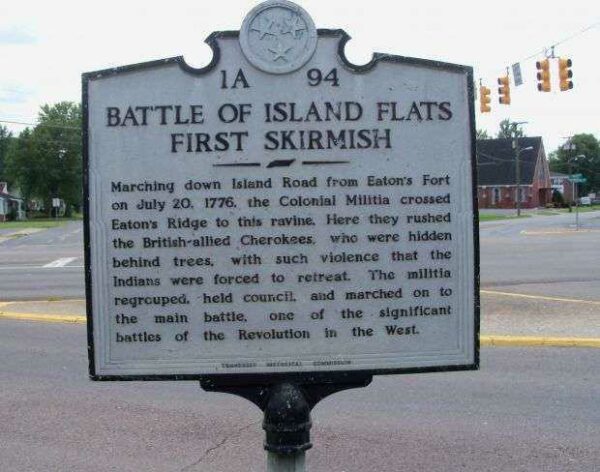 BATTLE OF ISLAND FLATS FIRST SKIRMISH MEMORIAL MARKER