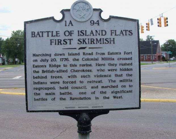 BATTLE OF ISLAND FLATS FIRST SKIRMISH MEMORIAL MARKER
