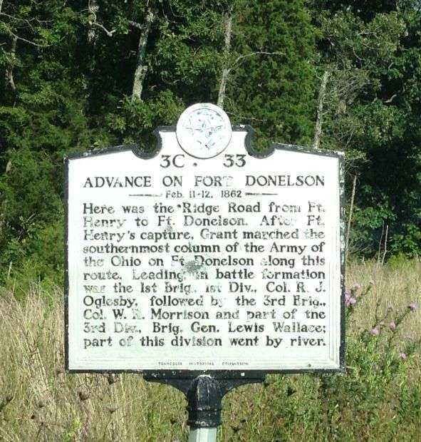 ADVANCE ON FORT DONELSON WAR MEMORIAL MARKER