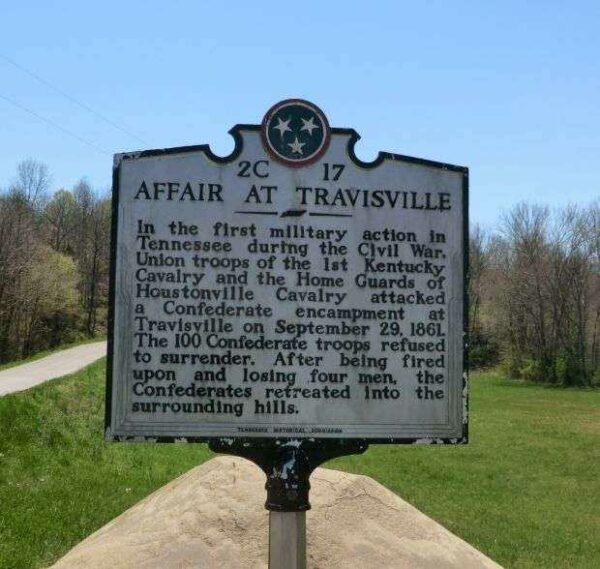 AFFAIR AT TRAVISVILLE WAR MEMORIAL MARKER