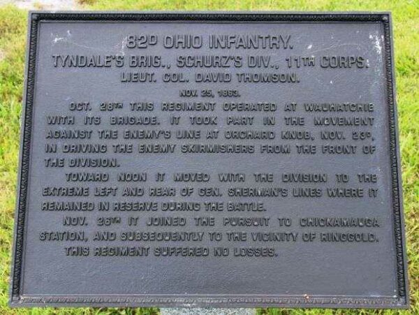 82ND OHIO INFANTRY WAR MEMORIAL PLAQUE