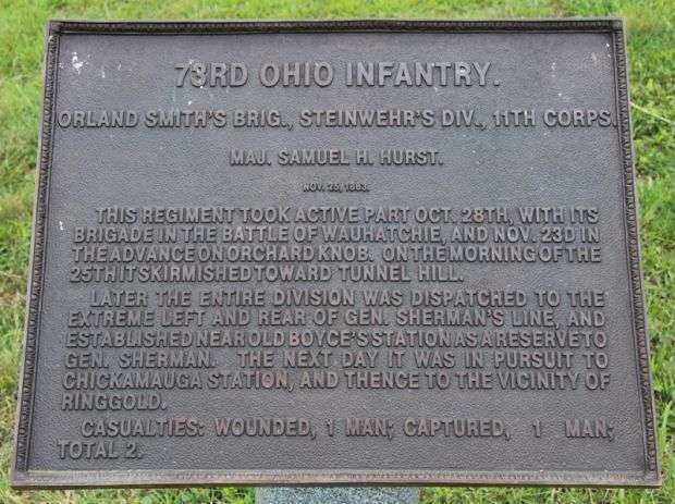 73RD OHIO INFANTRY MEMORIAL PLAQUE