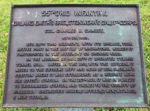 55TH OHIO INFANTRY WAR MEMORIAL PLAQUE