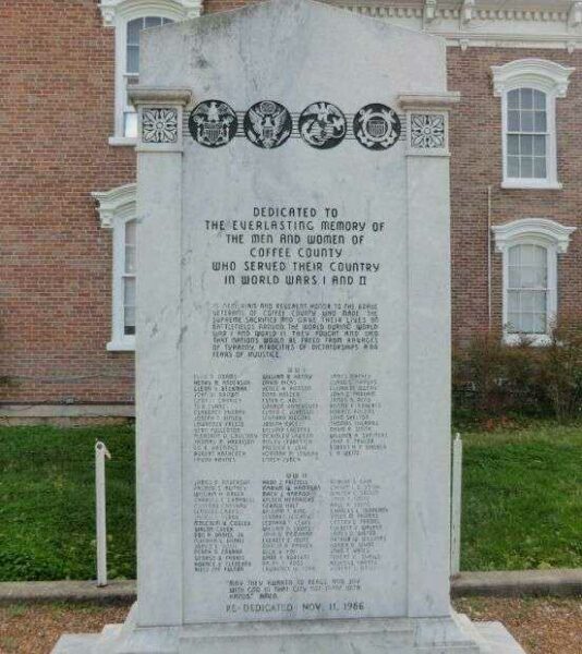 COFFEE COUNTY WORLD WAR I AND II MEMORIAL