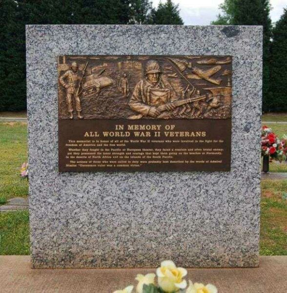 GREENVILLE COUNTY WORLD WAR II MEMORIAL PLAQUE
