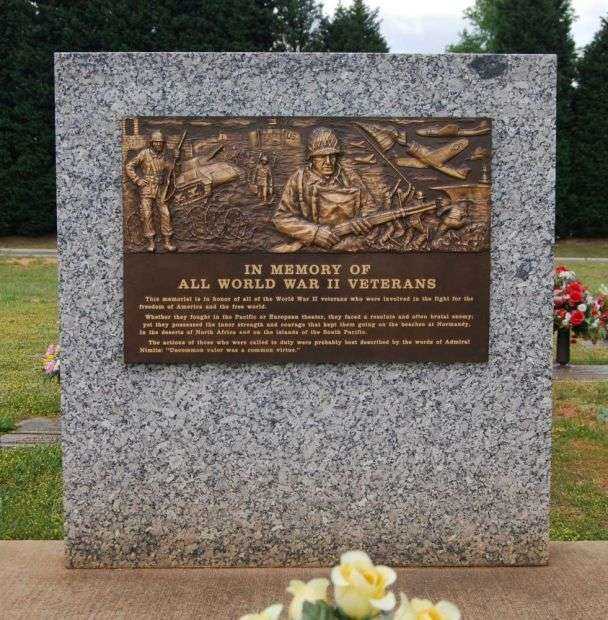 GREENVILLE COUNTY WORLD WAR II MEMORIAL PLAQUE