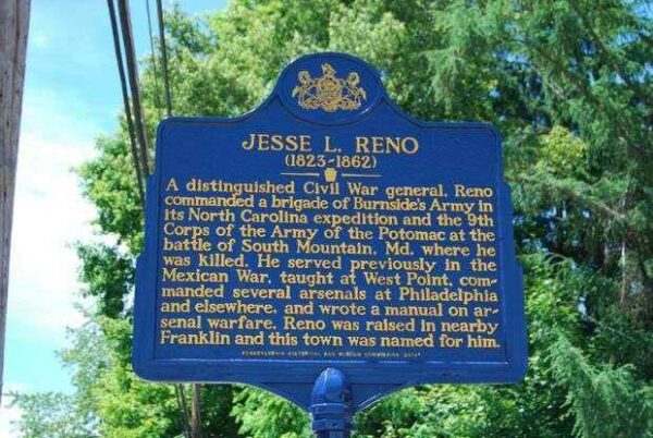 JESSE L. RENO WAR MEMORIAL MARKER