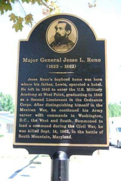 MAJOR GENERAL JESSE L. RENO WAR MEMORIAL MARKER