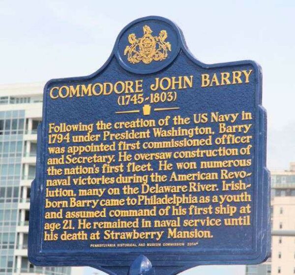 COMMODORE JOHN BARRY WAR MEMORIAL MARKER