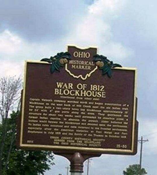 WAR OF 1812 BLOCKHOUSE MEMORIAL MARKER BACK