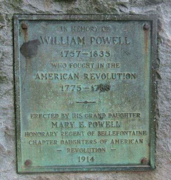WILLIAM POWELL REVOLUTIONARY WAR SOLDIER MEMORIAL PLAQUE