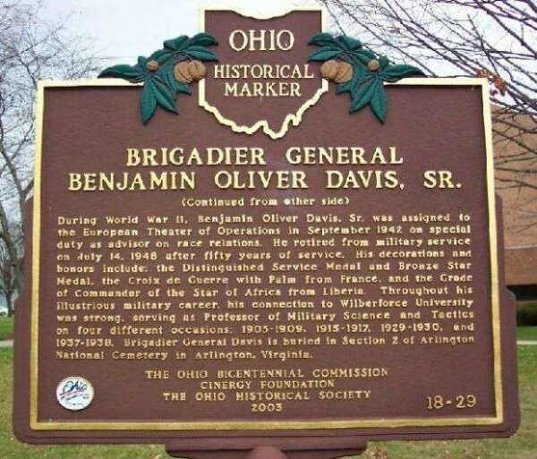 BRIGADIER GENERAL BENJAMIN OLIVER DAVIS SR. MEMORIAL MARKER II
