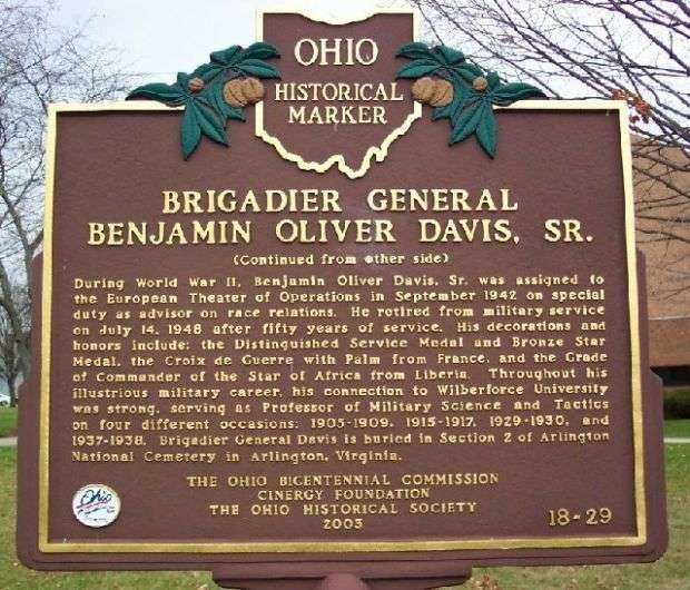 BRIGADIER GENERAL BENJAMIN OLIVER DAVIS SR. MEMORIAL MARKER II