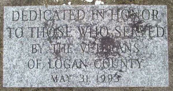 LOGAN COUNTY VETERANS MEMORIAL DEDICATION STONE