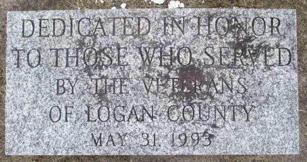 LOGAN COUNTY VETERANS MEMORIAL DEDICATION STONE