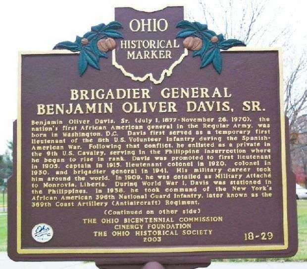 BRIGADIER GENERAL BENJAMIN OLIVER DAVIS SR. MEMORIAL MARKER