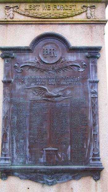 PLEASANT RIDGE WORLD WAR I MEMORIAL PLAQUE