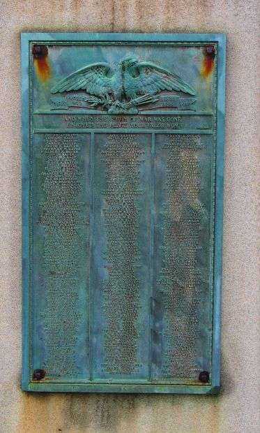 EVANSTON WORLD WAR I MEMORIAL PLAQUE