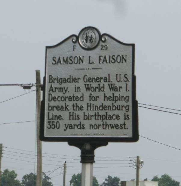 SAMSON L. FAISON WAR MEMORIAL MARKER