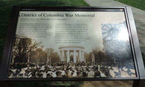 DISTRICT OF COLUMBIA WORLD WAR I MEMORIAL PLAQUE