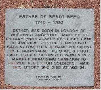 ESTHER DE BERDT REED WAR MEMORIAL PAVER