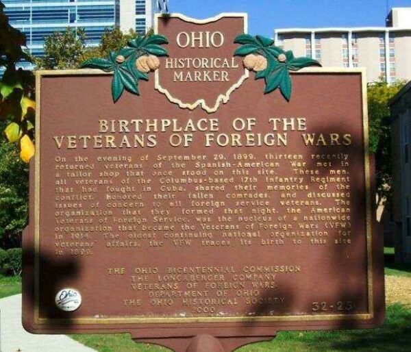 BIRTHPLACE OF THE VETERANS OF FOREIGN WARS MEMORIAL MARKER