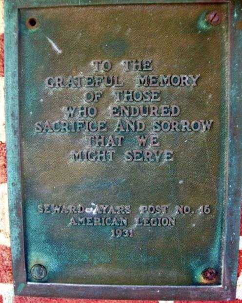 WORLD WAR HOMEFRONT MEMORIAL PAVILION PLAQUE