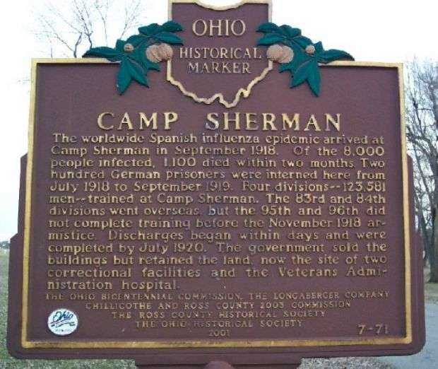CAMP SHERMAN WAR MEMORIAL MARKER BACK