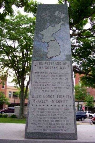 RICHLAND COUNTY KOREAN WAR MEMORIAL DEDICATION STONE