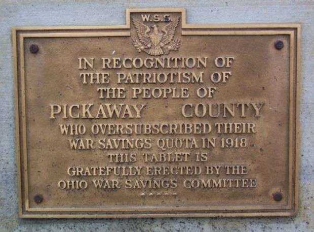 PICKAWAY COUNTY WAR SAVINGS QUOTA MEMORIAL