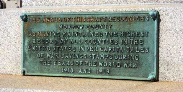 MORROW COUNTY WORLD WAR VETERANS MEMORIAL PLAQUE