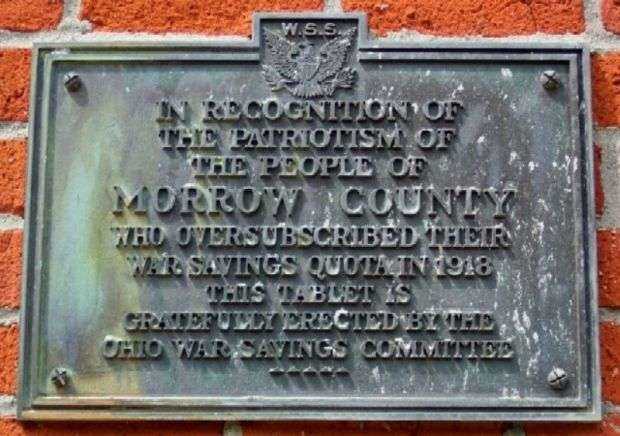 MORROW COUNTY WAR SAVINGS QUOTA MEMORIAL