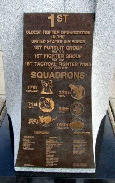 1ST FIGHTER GROUP WAR MEMORIAL PLAQUE B