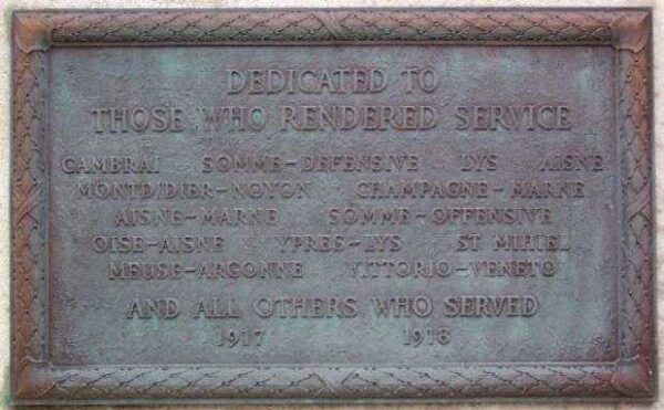 MONTGOMERY COUNTY WORLD WAR MEMORIAL PLAQUE