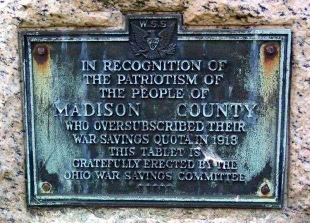 MADISON COUNTY WAR SAVINGS QUOTA MEMORIAL PLAQUE