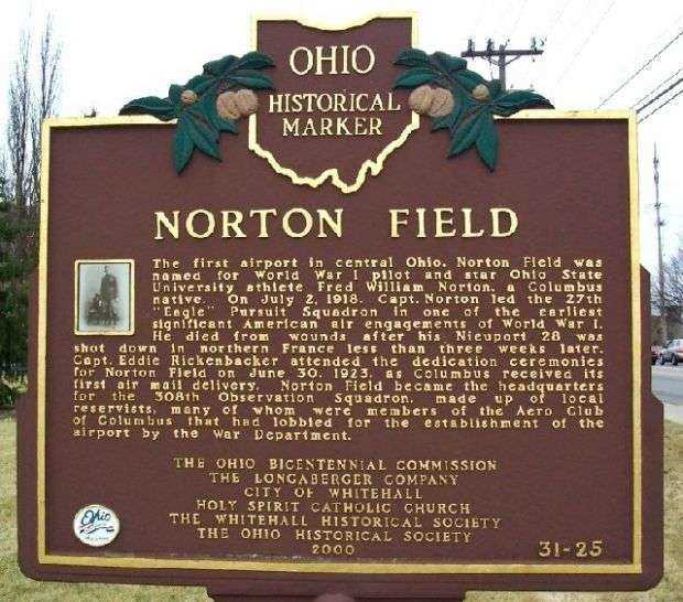 NORTON FIELD WAR MEMORIAL MARKER FRONT