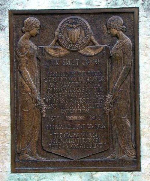 OHIO SPANISH-AMERICAN WAR VETERANS MEMORIAL PLAQUE A