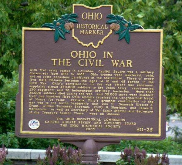 OHIO IN THE CIVIL WAR MEMORIAL MARKER
