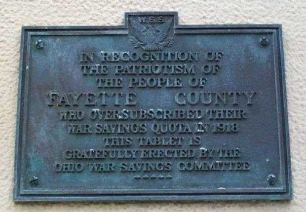 FAYETTE COUNTY WAR SAVING QUOTA MEMORIAL PLAQUE