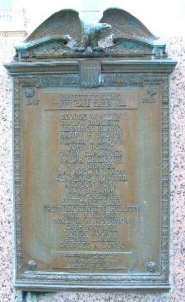 FAYETTE COUNTY WORLD WAR MEMORIAL PLAQUE B