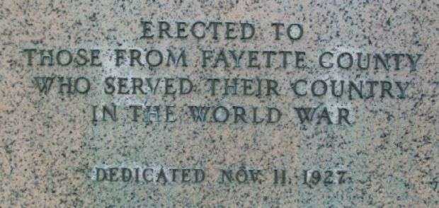 FAYETTE COUNTY WORLD WAR MEMORIAL DEDICATION STONE