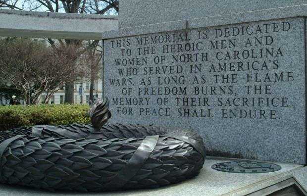 NORTH CAROLINA VETERANS MEMORIAL DEDICATION STONE